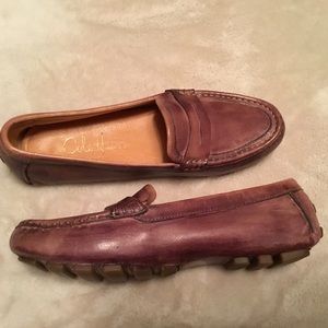 Cole Haan Distressed Brown Leather Loafers